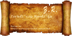 Zorkóczy Renáta névjegykártya